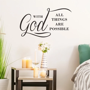 With God All Things Are Possible wall sticker for home bedroom living room decor