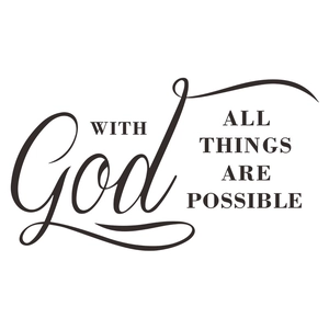 Minimalist black With God All Things Are Possible quote wall sticker for home decor