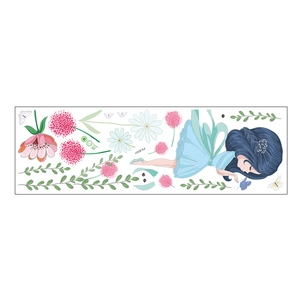 Cartoon flower fairy and daisy wall stickers for children room nursery wall decoration