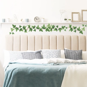 Green ivy leaf wall sticker decor for living room or bedroom background wall decoration