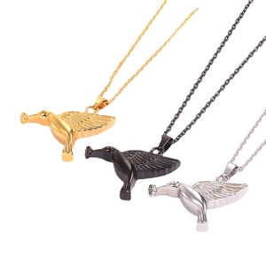 Collane con urna colibrì in acciaio inossidabile lucido in oro, argento e nero