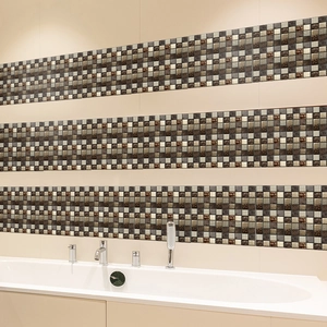 Autocollants de carrelage mosaïque marron pour décoration de cuisine et salle de bain