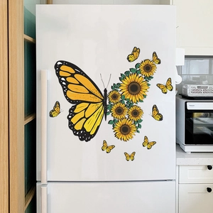 Creative Sunflower Butterfly PVC Wall Sticker For Living Room Bedroom Furniture Decor Waterproof Floral Animal DIY Mural Decal