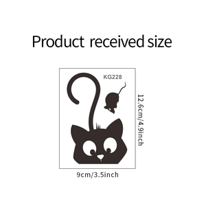 Spécifications de taille pour sticker mural chat et souris KG228 9x12,6cm