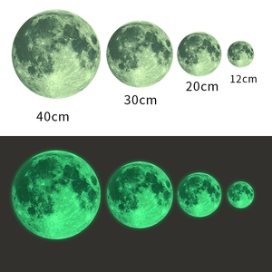 Realistic Moon Wall Sticker Glow In The Dark Luminous Green Light PVC Wall Decal For Kids Room Ceiling Bedroom Home Decor