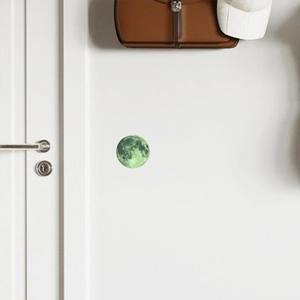 Detailed close-up of 40cm luminous moon wall sticker with realistic crater texture