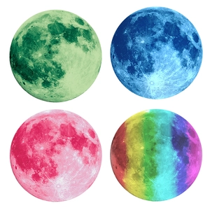 Glow In The Dark Moon Wall Sticker Luminous Planet Wall Decal PVC Self Adhesive Decor For Kids Bedroom Living Room Home