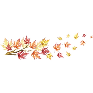 Stickers muraux autocollants de branches d'érable d'automne pour chambre et décoration