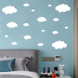 White Cloud Wall Stickers For Kids Bedroom Nursery Decor PVC Removable DIY Cartoon Sky Theme Wall Decals For Living Room