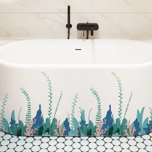 Ocean Seaweed Coral Wall Stickers Waterproof PVC Marine Plant Decals For Bathroom Kids Room Kindergarten Wall Decor