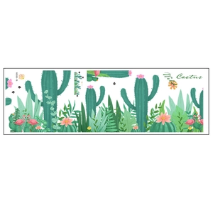 Detail view of MG93-18 wall sticker set with cactus, flamingo and numbers for DIY