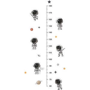 Cartoon astronaut height chart wall sticker for kids bedroom with space theme