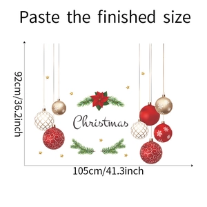 Détail des stickers muraux de Noël avec dimensions 105x92cm pour décoration de maison