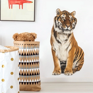 Sticker Mural Tigre Réaliste PVC Autocollant Animal Amovible pour Chambre d'Enfant Salon Décoration Maison Murale Art DIY FX-F104