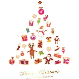 Cartoon Christmas wall stickers set featuring Santa snowman and reindeer for room decoration