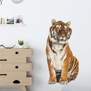 Sticker mural tigre réaliste pour chambre d'enfant et décoration de meuble