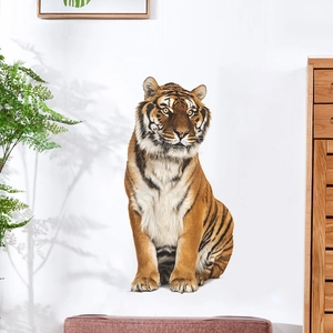 Sticker mural tigre réaliste pour chambre d'enfant avec détails de fourrure précis
