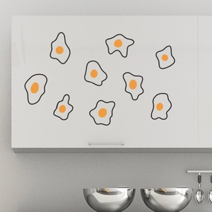 Cute cartoon fried egg wall stickers for kids bedroom and kitchen cabinet decoration