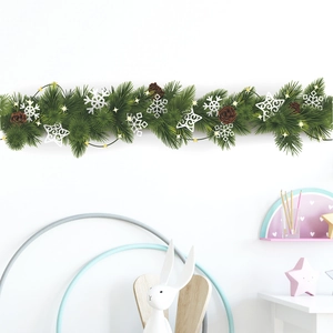 Christmas wall sticker with pine branches, pine cones, and snowflakes for window decor