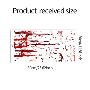 Detailed sheet layout of Halloween bloody handprints and HELP sign wall stickers