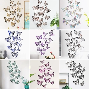 Hollow Butterfly Wall Stickers 3D Laser Cut Paper Butterfly Stickers For Home Living Room Bedroom Wedding Party Decor Wall Art