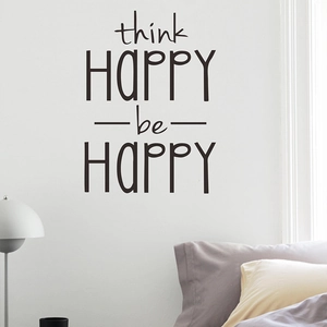 Minimalist Think Happy Be Happy wall sticker for modern bedroom home wall decor