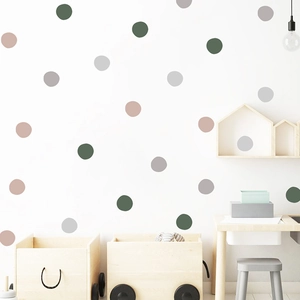 Morandi Polka Dot Wall Decals Nordic Style PVC Removable Circle Stickers For Kids Room Bedroom Living Room Home Decor