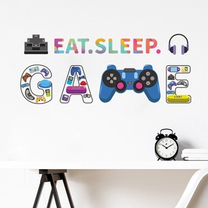 Creative Eat Sleep Game wall sticker for kids bedroom decor and gaming room styling