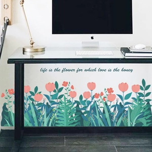 Stickers muraux fleurs tropicales avec citation pour décoration de salon et chambre