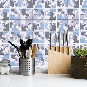 Detailed pattern of camouflage tile stickers for kitchen backsplash decoration