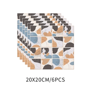 Detailed view of 6-piece self-adhesive Morandi pattern tile stickers 20x20cm each