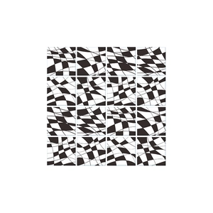 Set of 16 self-adhesive black and white geometric checkerboard pattern wall tile stickers