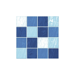 Set of 16 self-adhesive blue and white marble pattern tile stickers for home decor