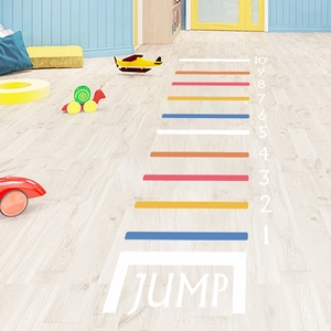 Kids Indoor Jumping Game Number Floor Stickers PVC Waterproof Numbers 1-10 Decals For Kindergarten Playroom Bedroom Home Decor