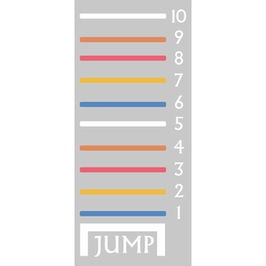 FX-B210 Colorful long jump distance wall sticker with numbers 1 to 10 for kids bedroom