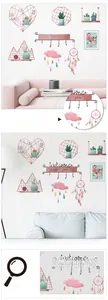 Détails des stickers muraux nordiques flamant rose et attrape-rêves pour la maison