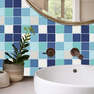 Adesivi per piastrelle a mosaico blu autoadesivi per rinnovare cucina e bagno