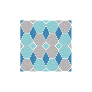 Autocollants de carreaux hexagonaux géométriques bleus et gris avec texture mate antidérapante