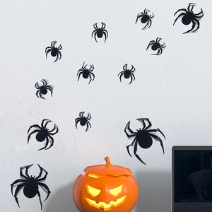 3D Realistic Black Spider Wall Stickers PVC DIY Halloween Party Decoration Home Decor Bedroom Living Room Decals