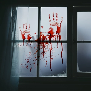 Halloween Blood Handprint Window Stickers Horror PVC Red Bloody Handprints Splatter Wall Decals For Party Home Decoration