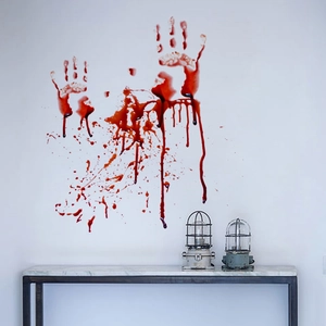 Halloween bloody handprints wall decals for scary party and haunted house decoration