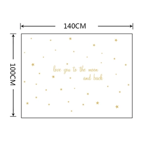 Tableau des dimensions 140x100cm pour sticker mural étoiles et texte anglais