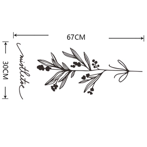 Detail of mistletoe wall sticker with dimensions 30x67cm and hand-drawn branch style
