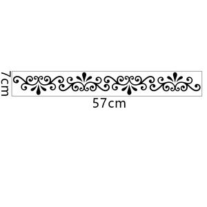 Détail du motif d'un autocollant mural vintage noir 7cm x 57cm pour bordures maison