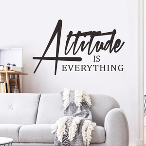 Sticker mural Attitude Is Everything en noir pour décoration moderne de bureau et salon