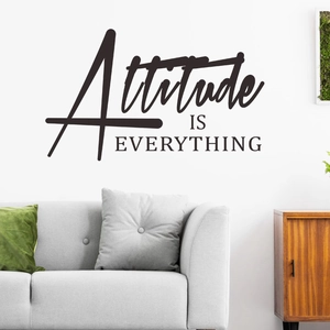 Sticker mural minimaliste Attitude is Everything pour bureau et décoration intérieure
