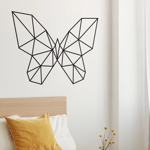 Minimalist black geometric butterfly wall sticker set for modern home decor in bedroom