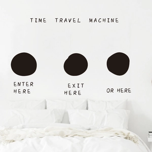Minimalistische schwarze Zeitreismaschine Loch Wandsticker für modernes Schlafzimmer