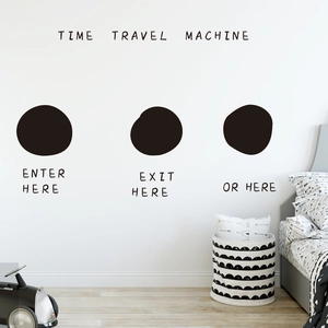 Kreativer Wandaufkleber Zeitreismaschine Schwarz Englischer Slogan PVC Modern Minimalistisch Zuhause Schlafzimmer Wohnzimmer Dekor