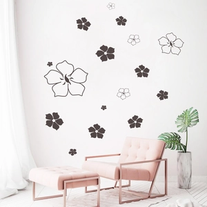Elegant floral wall decals for bedroom and living room decor with mixed flower patterns